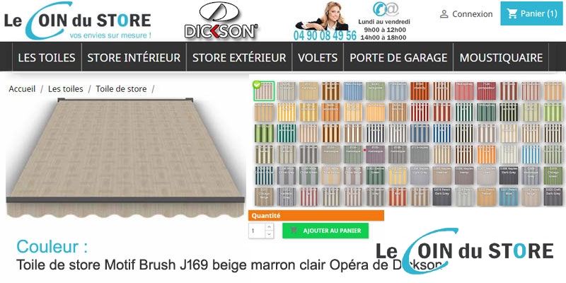 Toile de store motif Brush J169 Beige Opéra de Dickson