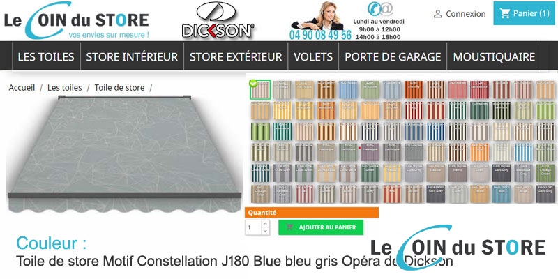Toile de store motif Constellation J180 Blue Opéra de Dickson