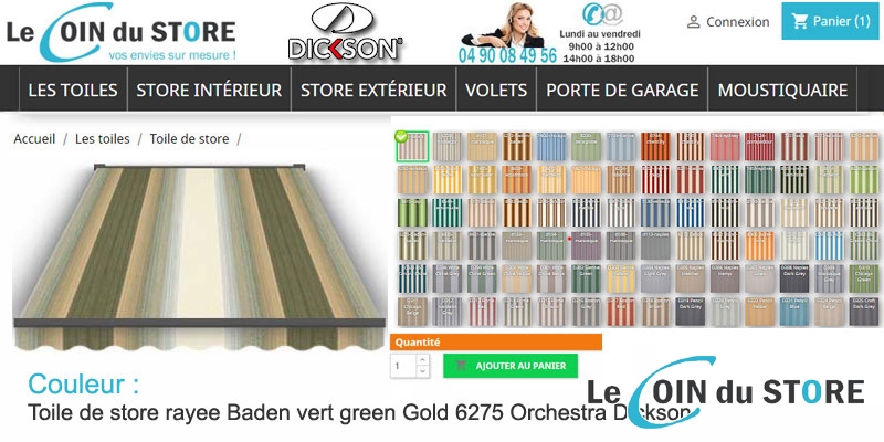 Toile de store rayée Baden 6275 Green Orchestra de Dickson