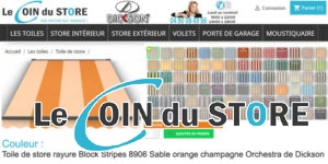 Toile de store rayure block stripes 8906 sable orange champagne orchestra de dickson