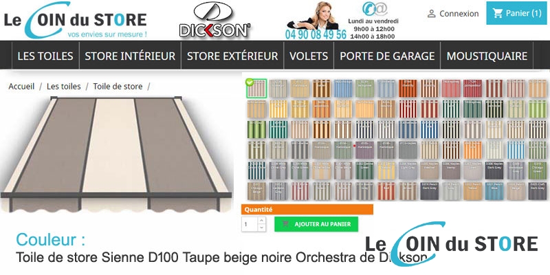 Toile de store rayée Sienne D100 Beige Orchestra de Dickson