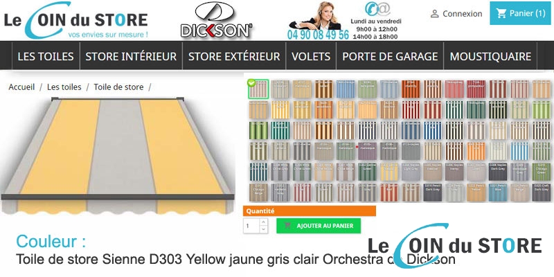 Toile de store rayée Sienne D303 Yellow Orchestra de Dickson