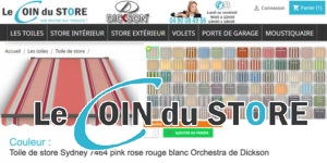 Toile de store rayure sydney 7464 pink rose rouge blanc orchestra de dickson