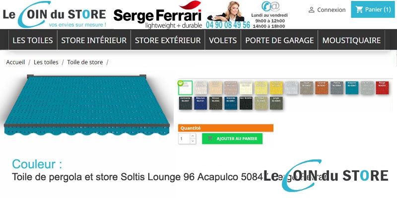 Toile rafraîchissante Soltis Lounge 96 Acapulco 50847 de Serge Ferrari
