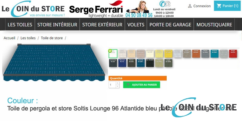 Toile rafraîchissante Soltis Lounge 96 Atlantide 50851 de Serge Ferrari
