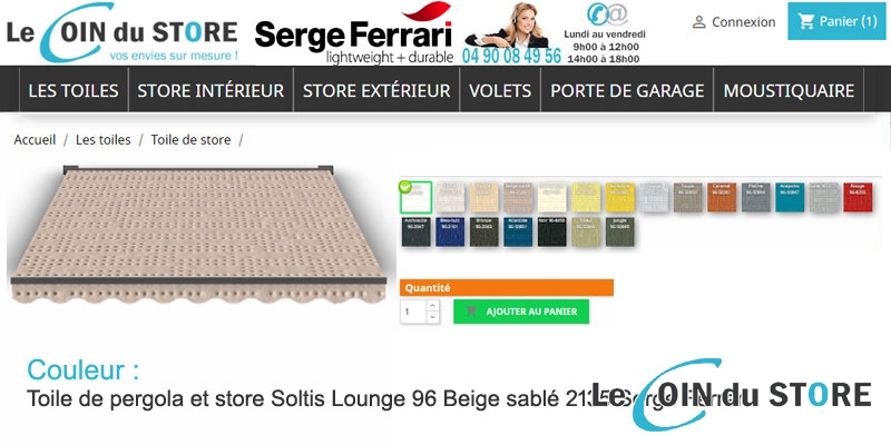 Toile rafraîchissante Soltis Lounge 96 Beige sablé 2135 de Serge Ferrari