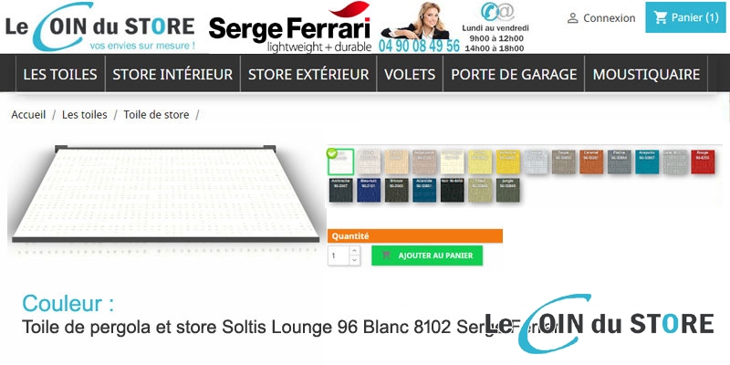 Toile rafraîchissante Soltis Lounge 96 Blanc 8102 de Serge Ferrari