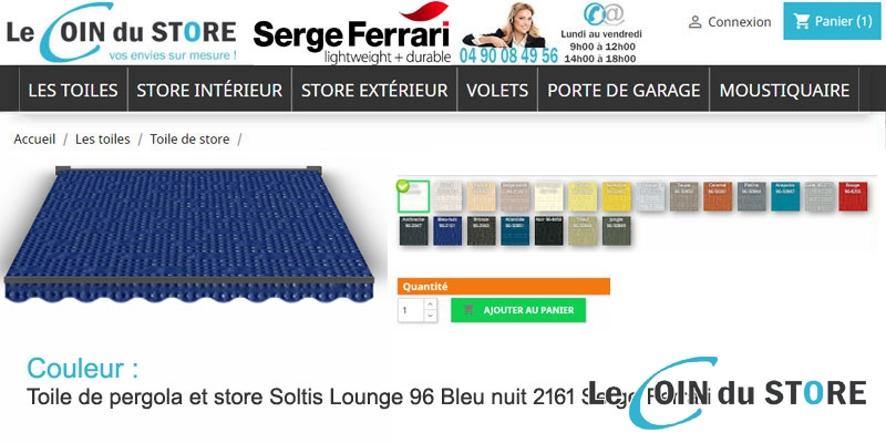 Toile rafraîchissante Soltis Lounge 96 Bleu nuit 2161 de Serge Ferrari