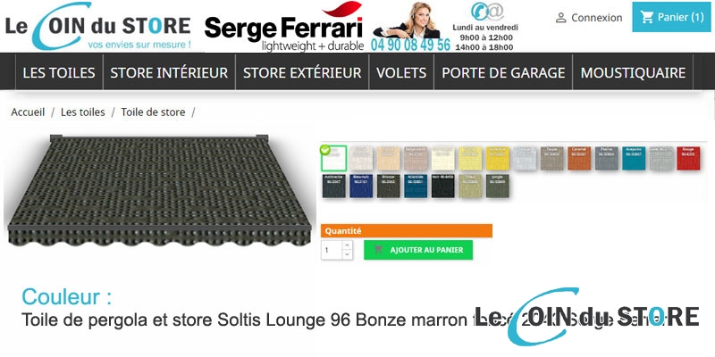 Toile rafraîchissante Soltis Lounge 96 Bonze 2043 de Serge Ferrari