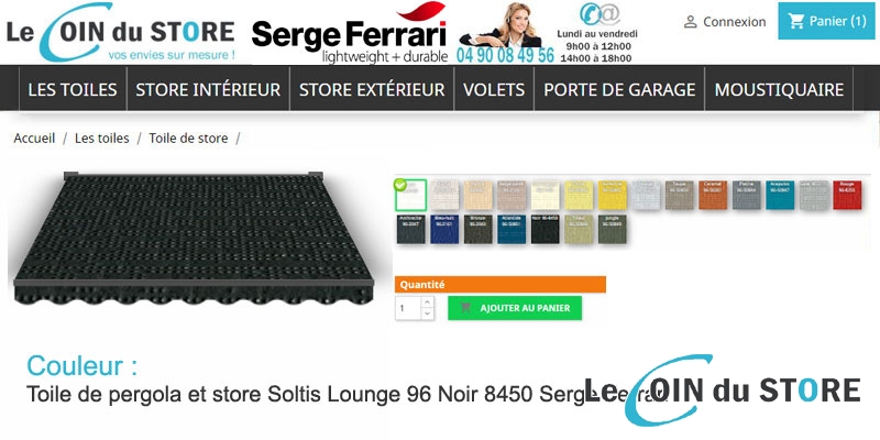 Toile rafraîchissante Soltis Lounge 96 Noir 8450 de Serge Ferrari