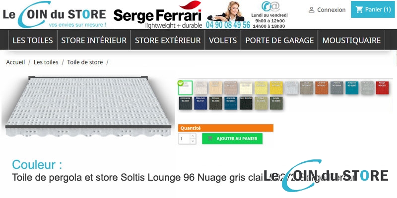 Toile rafraîchissante Soltis Lounge 96 Nuage 50272 de Serge Ferrari