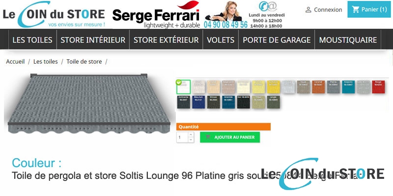 Toile rafraîchissante Soltis Lounge 96 Platine 50844 de Serge Ferrari