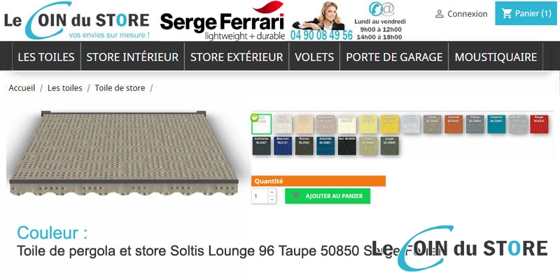 Toile rafraîchissante Soltis Lounge 96 Taupe 50850 de Serge Ferrari