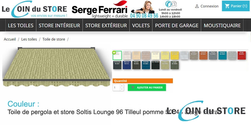 Toile rafraîchissante Soltis Lounge 96 Tilleul 50848 de Serge Ferrari