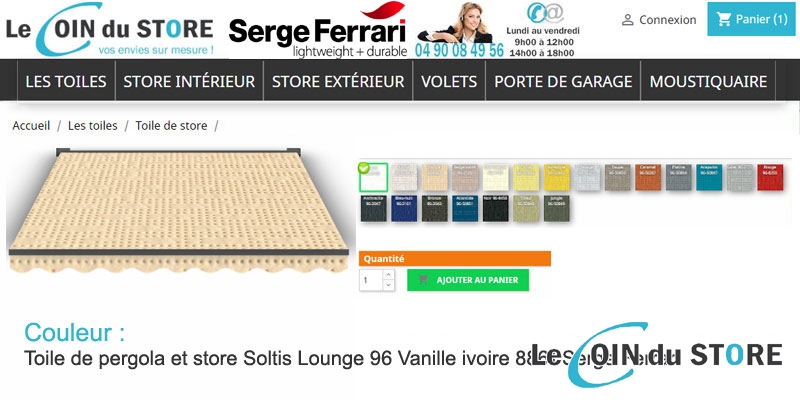 Toile rafraîchissante Soltis Lounge 96 Vanille 8861 de Serge Ferrari