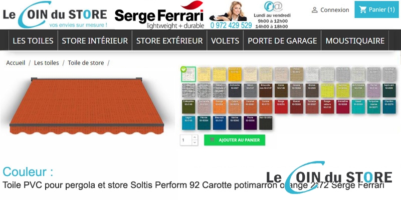 Toile perforée Carotte 2172 Soltis Perform 92 de Serge Ferrari