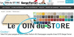 Toile pvc pour pergola et store soltis perform 92 champagne coquille d'oeuf 2175 serge ferrari