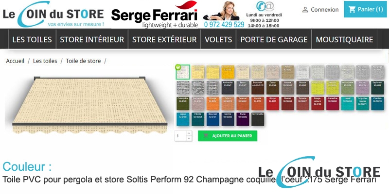 Toile perforée Champagne 2175 Soltis Perform 92 de Serge Ferrari