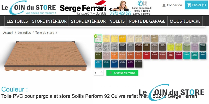Toile perforée Cuivre 50274 Soltis Perform 92 de Serge Ferrari