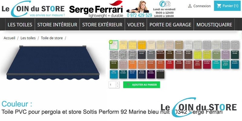 Toile perforée Marine 50342 Soltis Perform 92 de Serge Ferrari