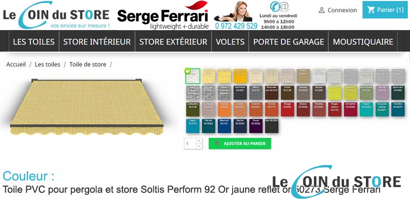 Toile perforée Or 50273 Soltis Perform 92 de Serge Ferrari