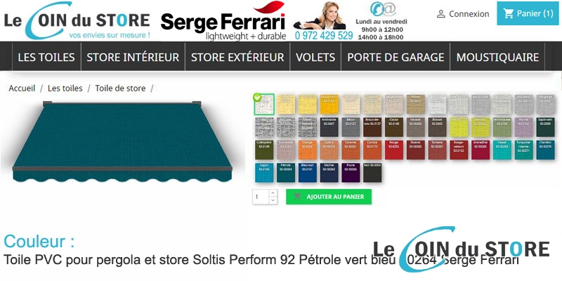 Toile perforée Pétrole 50264 Soltis Perform 92 de Serge Ferrari