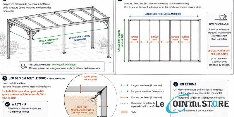 Comment prendre les mesures de ma toile de pergola ?