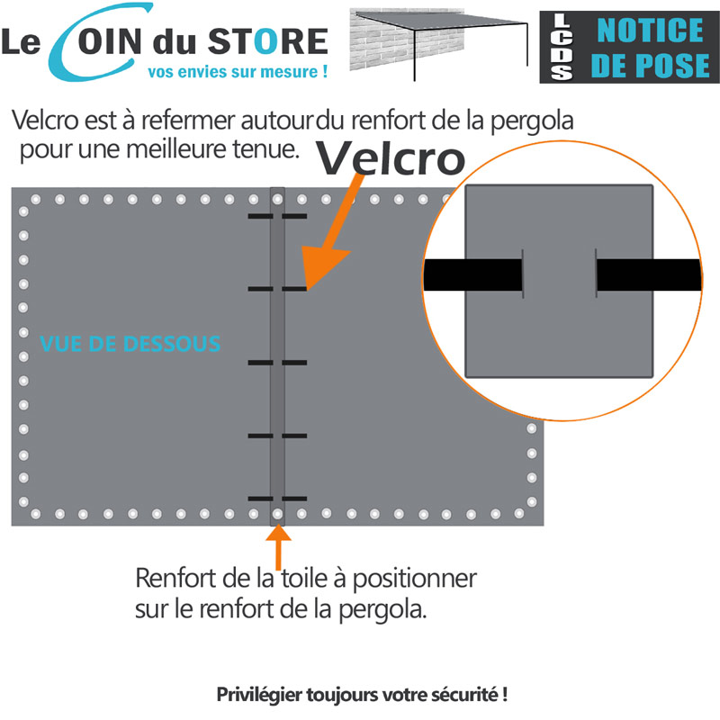 Velcro pour une toile de pergola